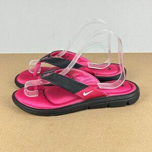 Nike Comfort Footbed Thong Sandals Womens 9 Pink Black Casual Comfort Sport